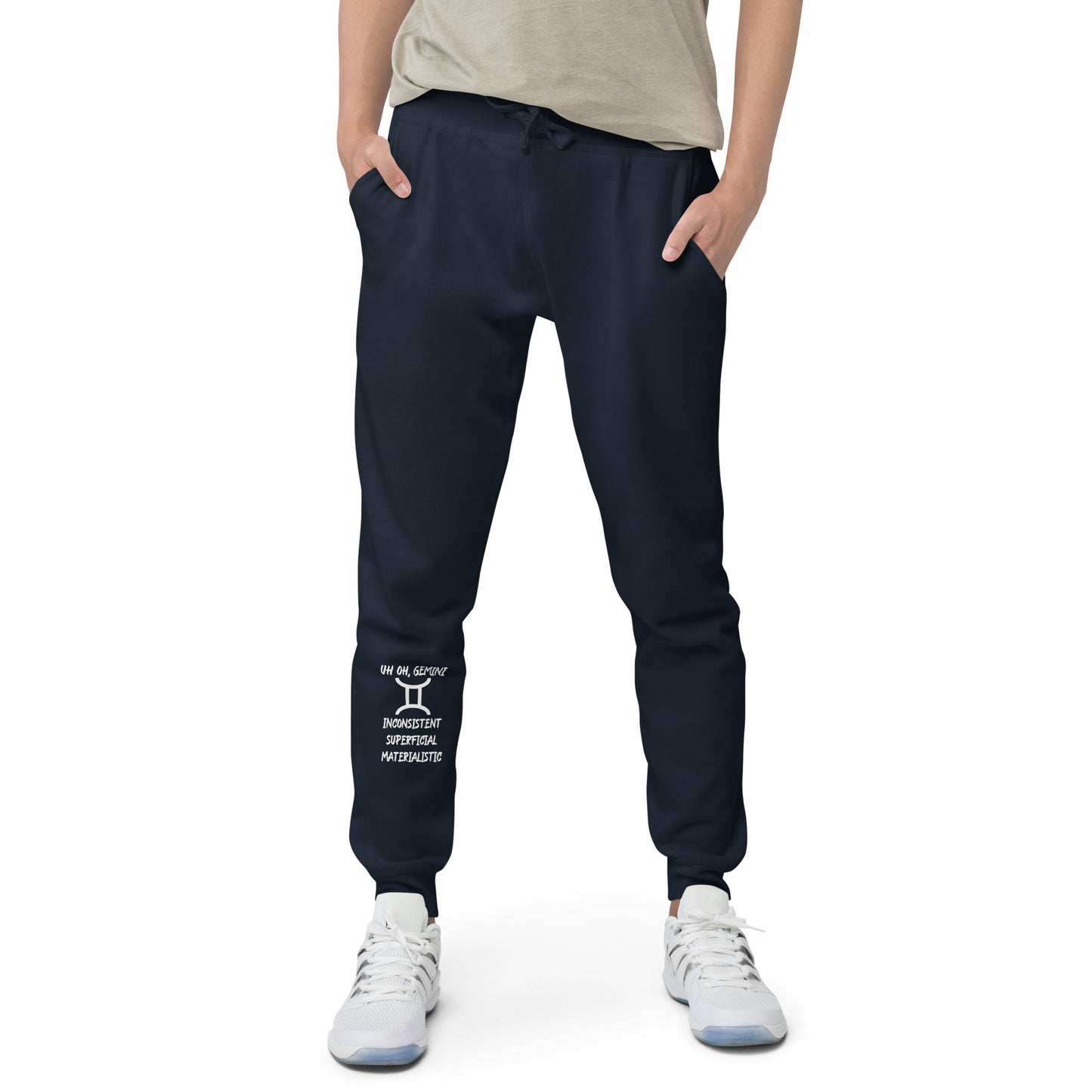 “Uh Oh, Gemini” Unisex Fleece Sweatpants