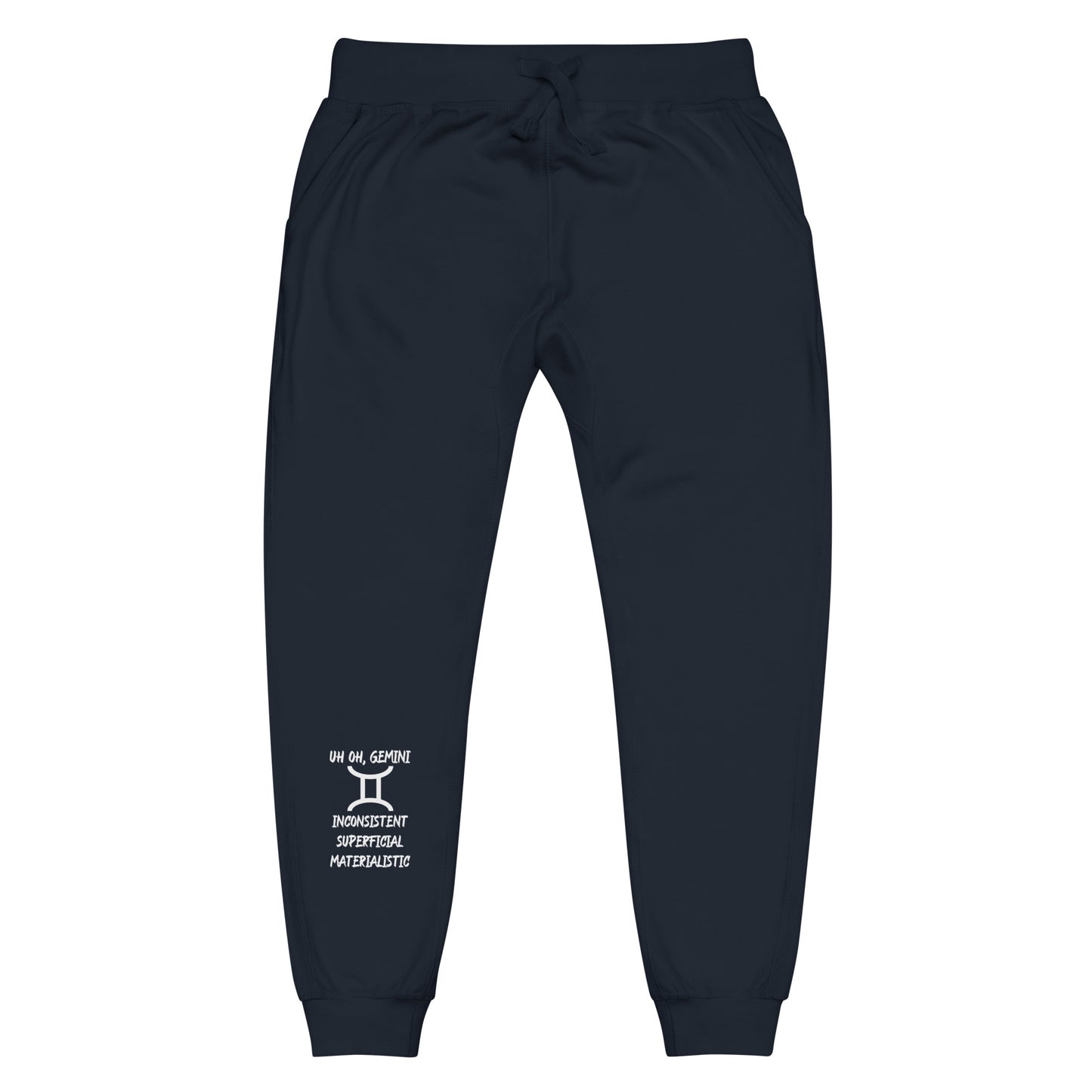 “Uh Oh, Gemini” Unisex Fleece Sweatpants