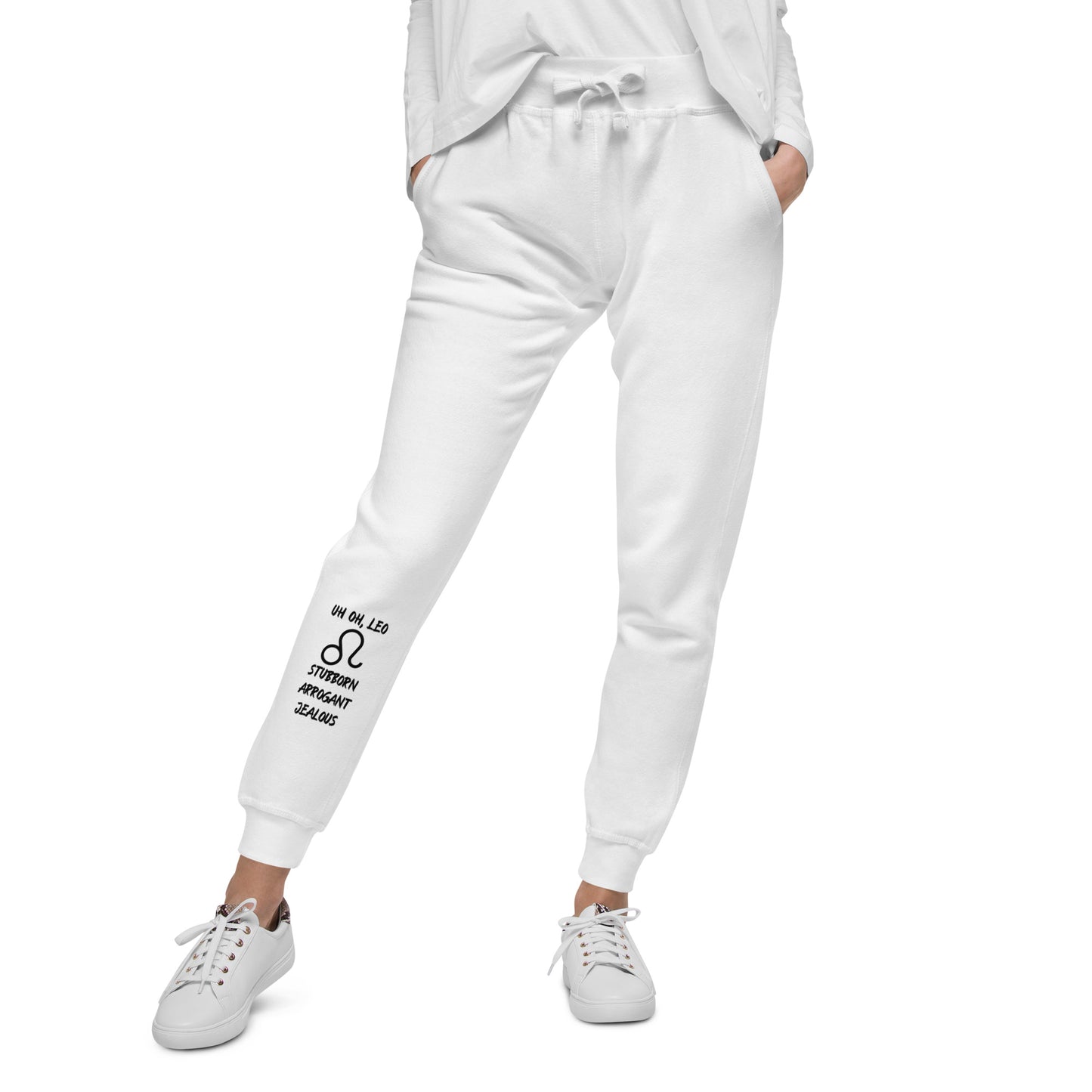 “Uh Oh, Leo” Unisex Fleece Sweatpants