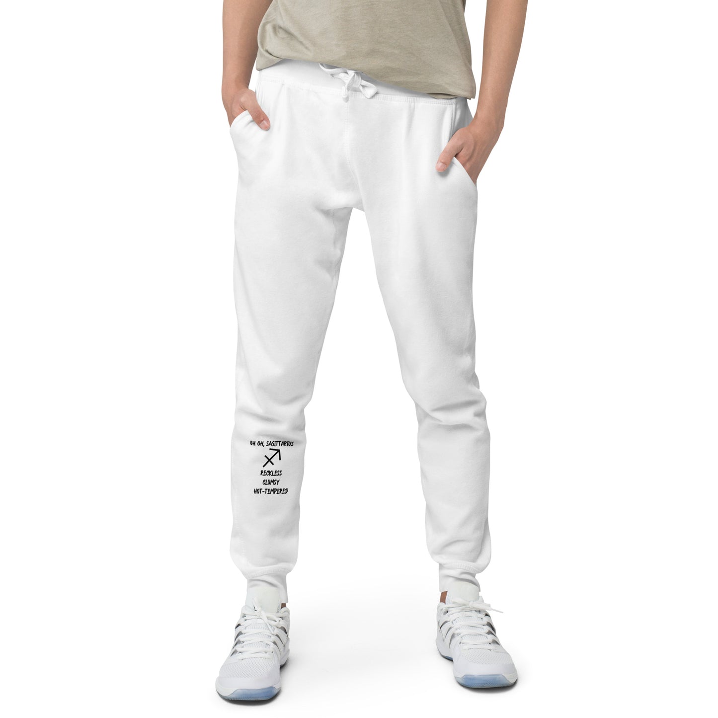 “Uh Oh, Sagittarius” Unisex Fleece Sweatpants