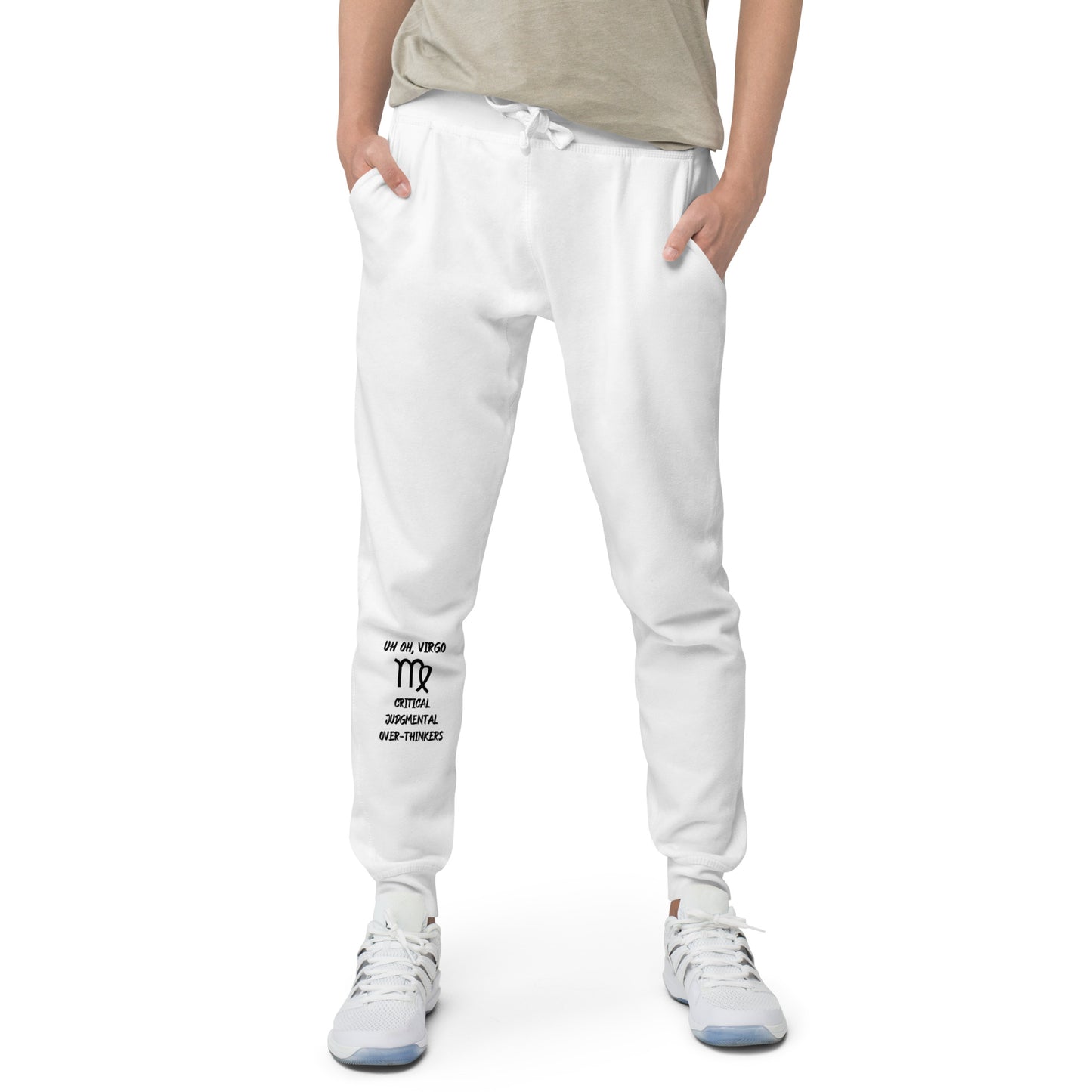 “Uh Oh, Virgo” Unisex Fleece Sweatpants