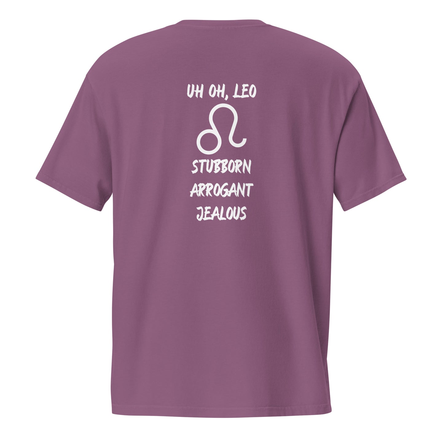 “Uh Oh, Leo” Unisex Garment-Dyed Pocket T-Shirt