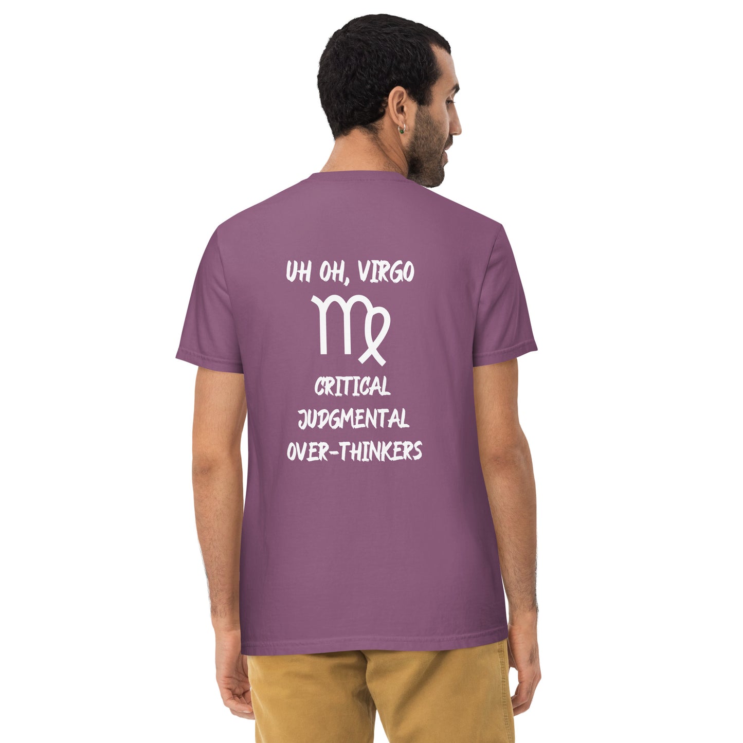 “Uh Oh, Virgo” Unisex Garment-Dyed Pocket T-Shirt