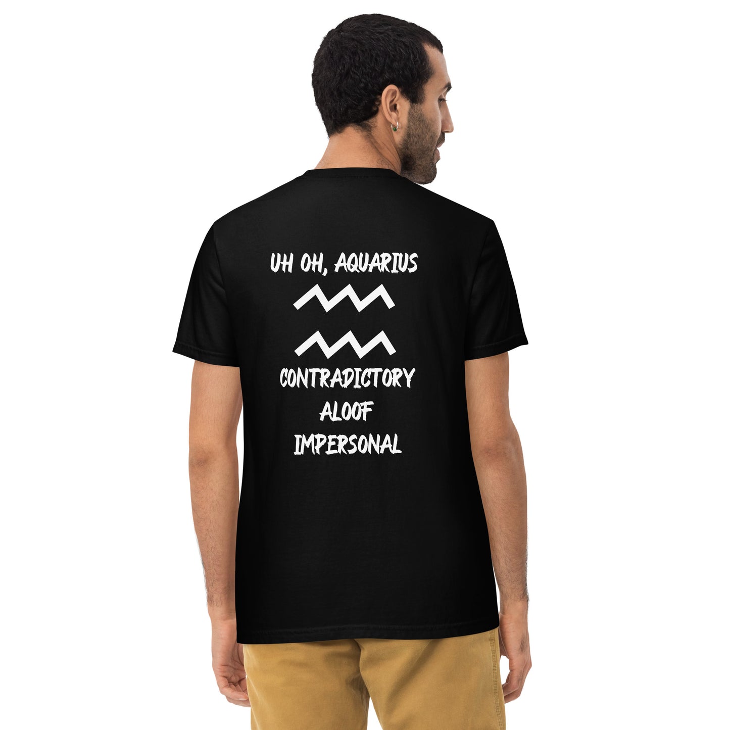 “Uh Oh, Aquarius” Unisex Garment-Dyed Pocket T-Shirt