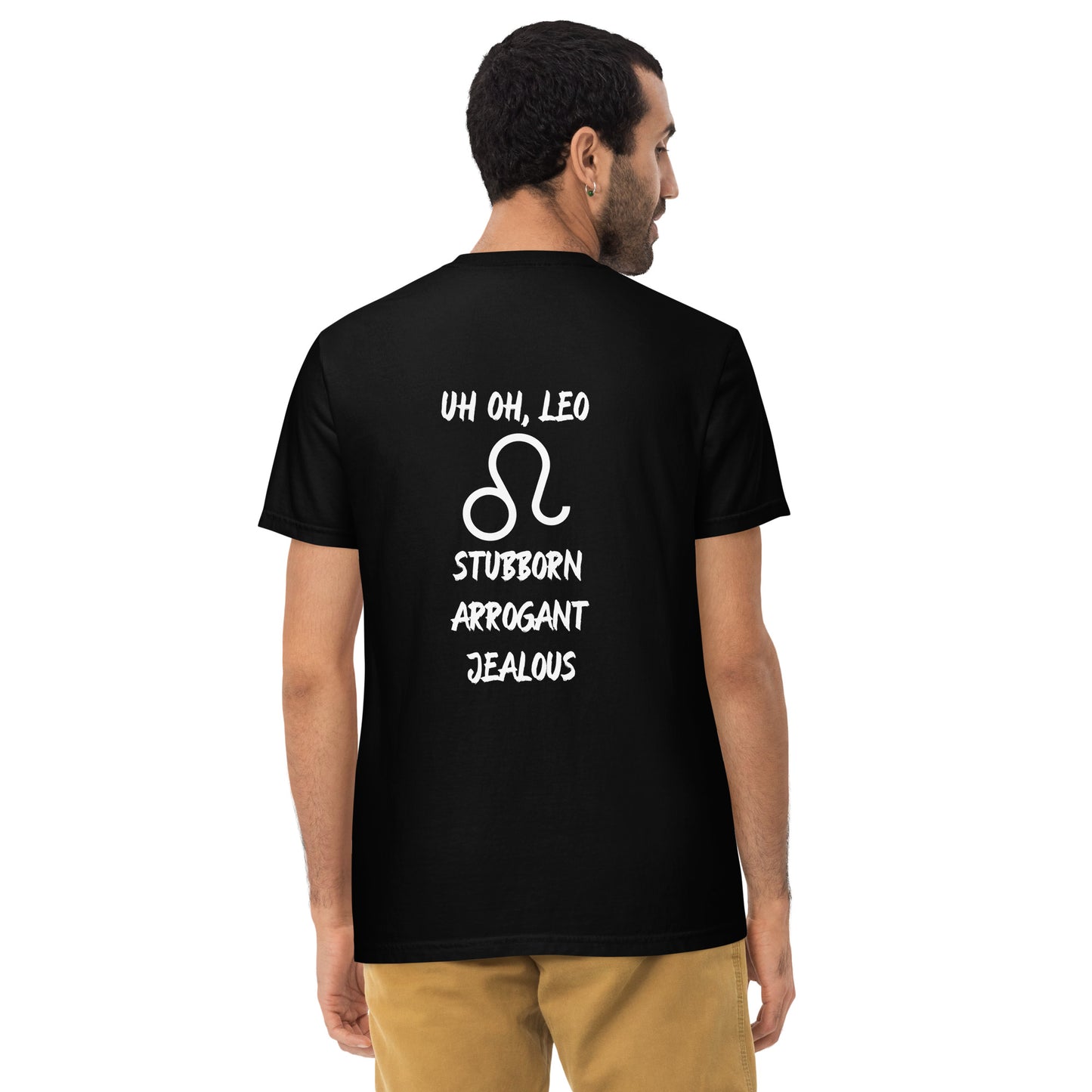 “Uh Oh, Leo” Unisex Garment-Dyed Pocket T-Shirt