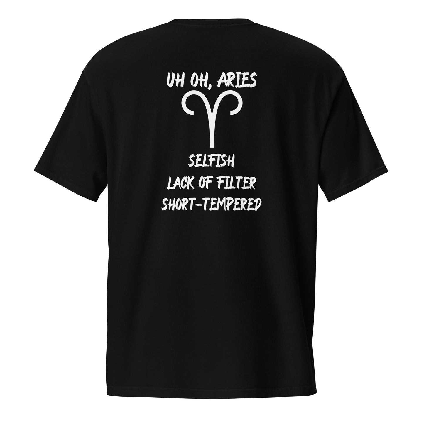 “Uh Oh, Aries” Unisex Garment-Dyed Pocket T-Shirt