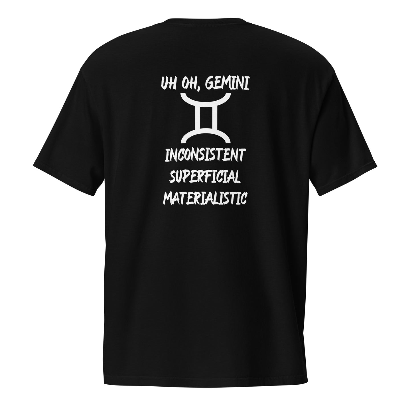 “Uh Oh, Gemini” Unisex Garment-Dyed Pocket T-Shirt