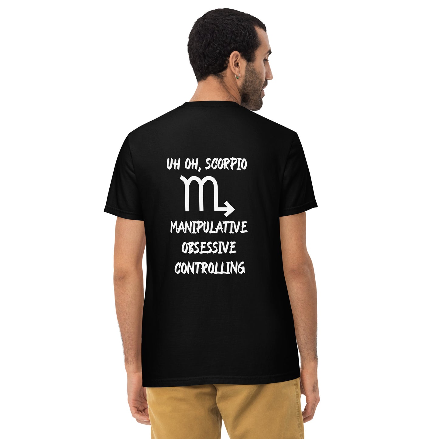 “Uh Oh, Scorpio” Unisex Garment-Dyed Pocket T-Shirt