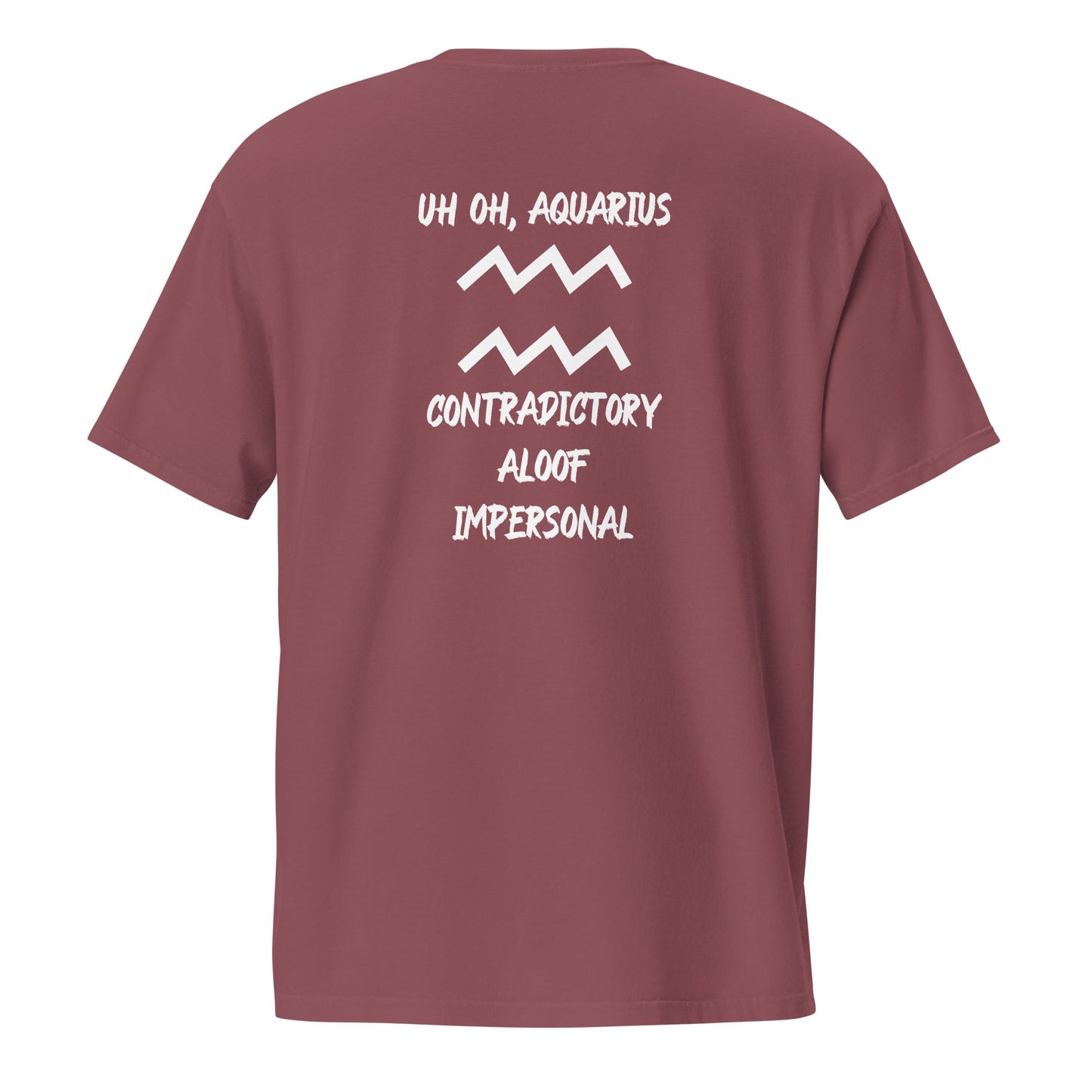 “Uh Oh, Aquarius” Unisex Garment-Dyed Pocket T-Shirt