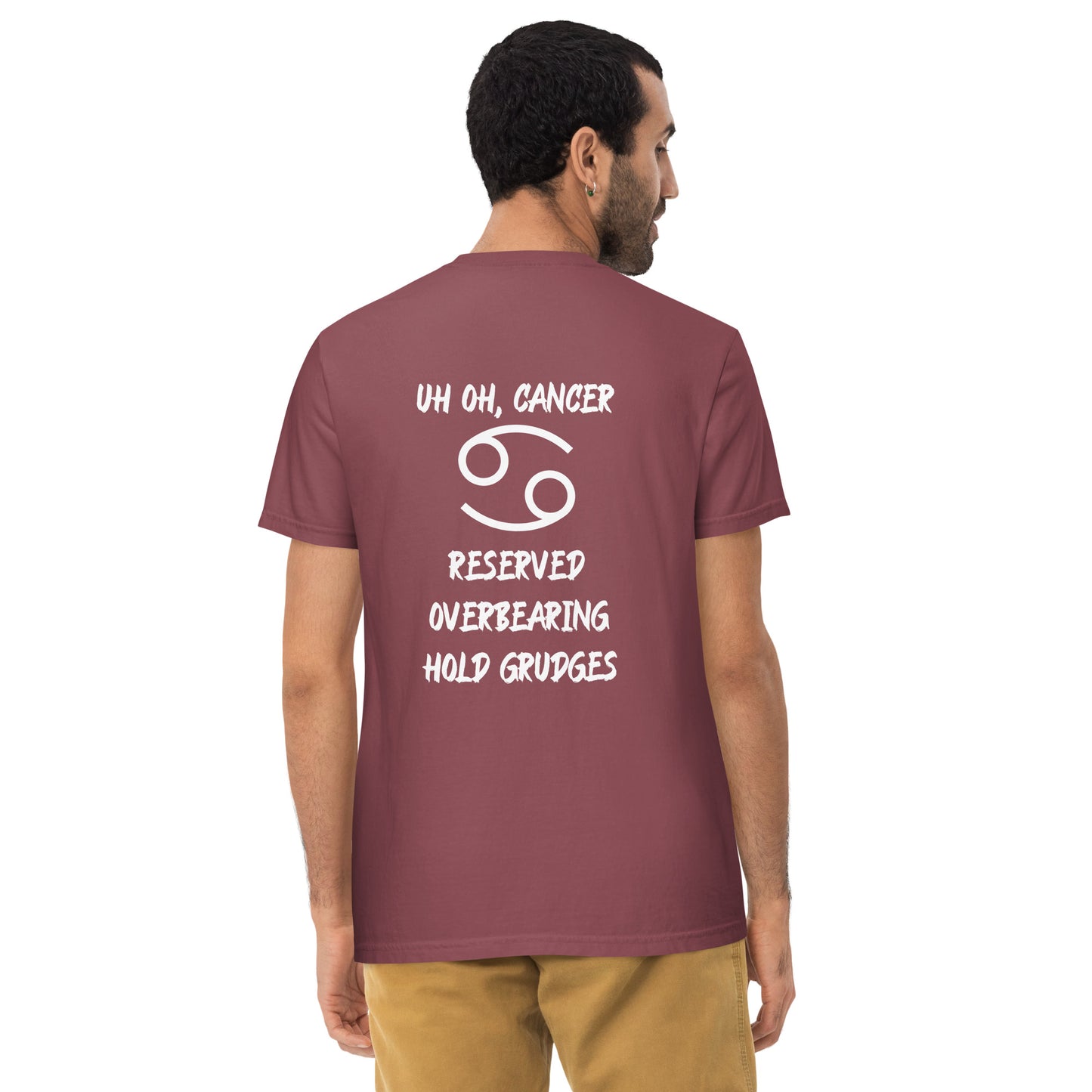 “Uh Oh, Cancer” Unisex Garment-Dyed Pocket T-Shirt