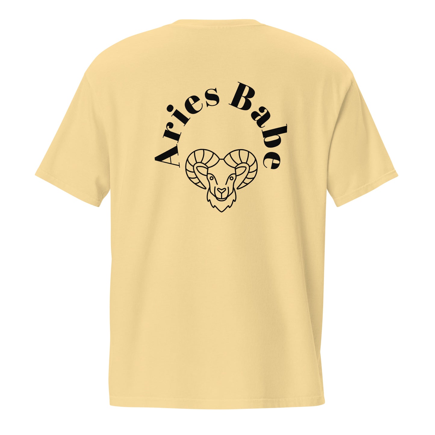 “Aries Babe” Unisex Garment-Dyed Pocket T-Shirt