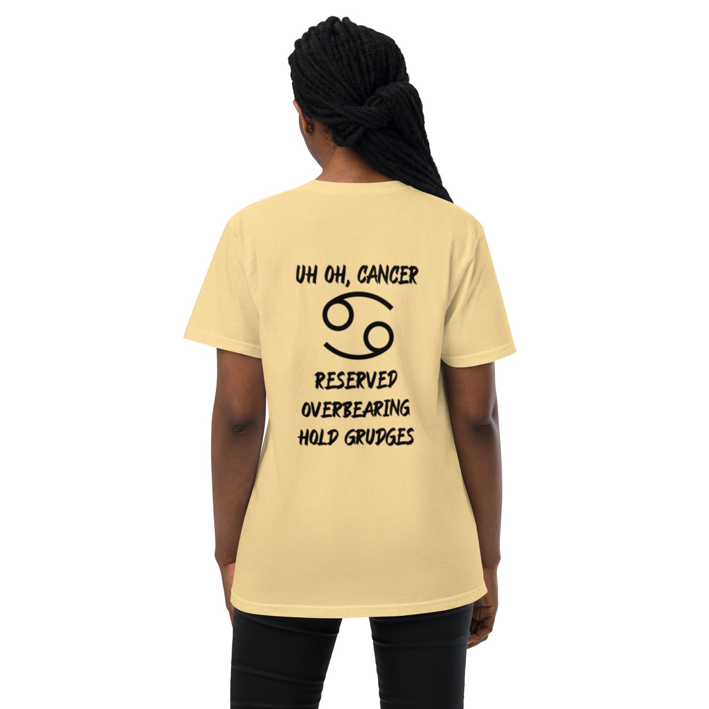 “Uh Oh, Cancer” Unisex Garment-Dyed Pocket T-Shirt