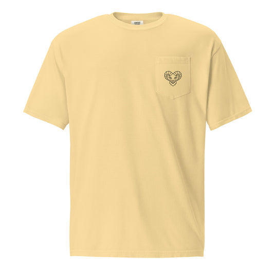 “Uh Oh, Aries” Unisex Garment-Dyed Pocket T-Shirt