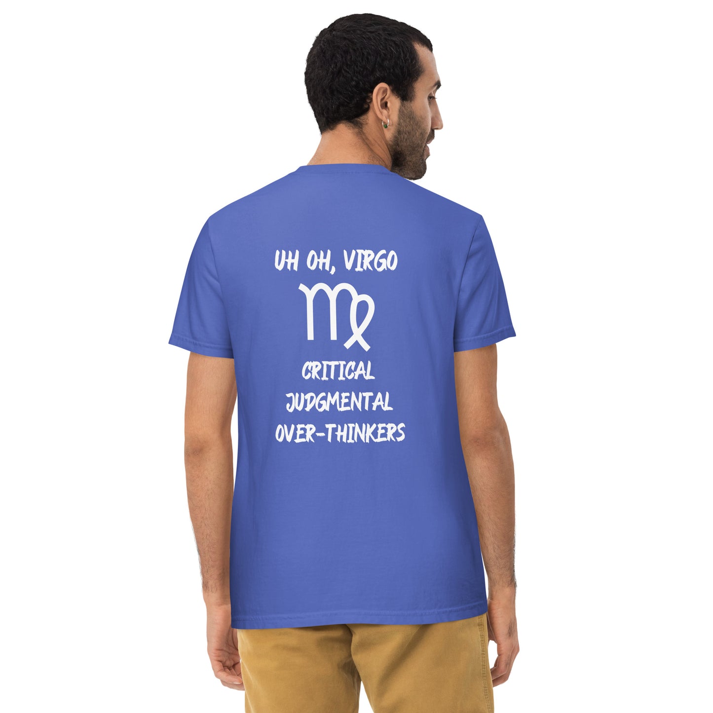 “Uh Oh, Virgo” Unisex Garment-Dyed Pocket T-Shirt