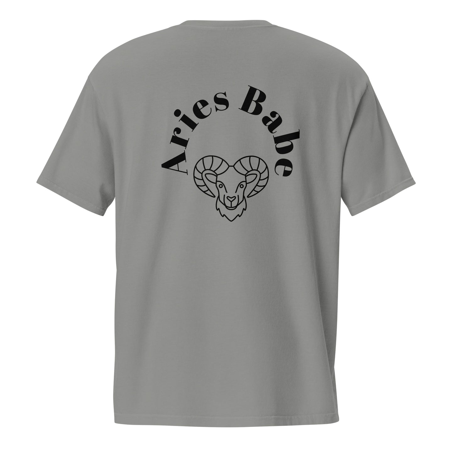 “Aries Babe” Unisex Garment-Dyed Pocket T-Shirt