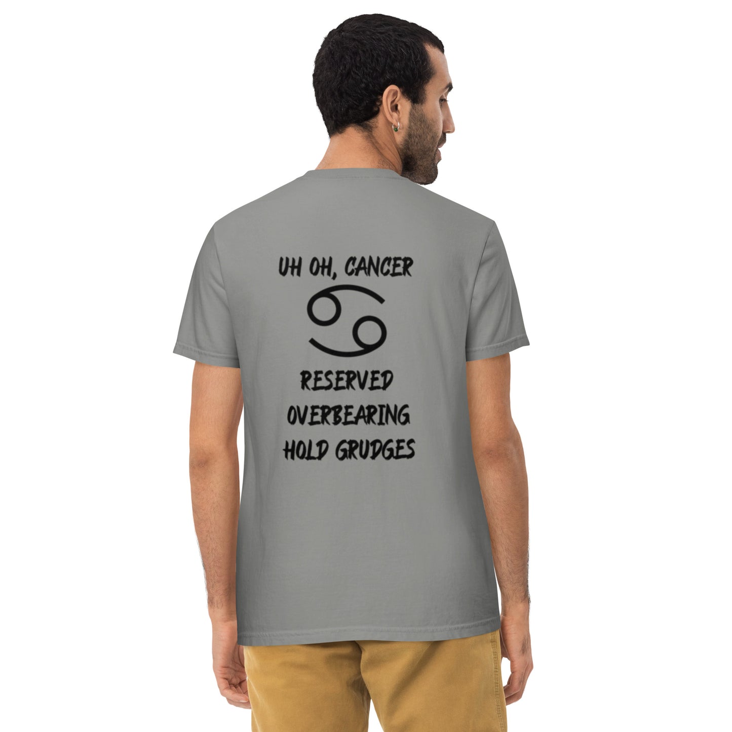 “Uh Oh, Cancer” Unisex Garment-Dyed Pocket T-Shirt