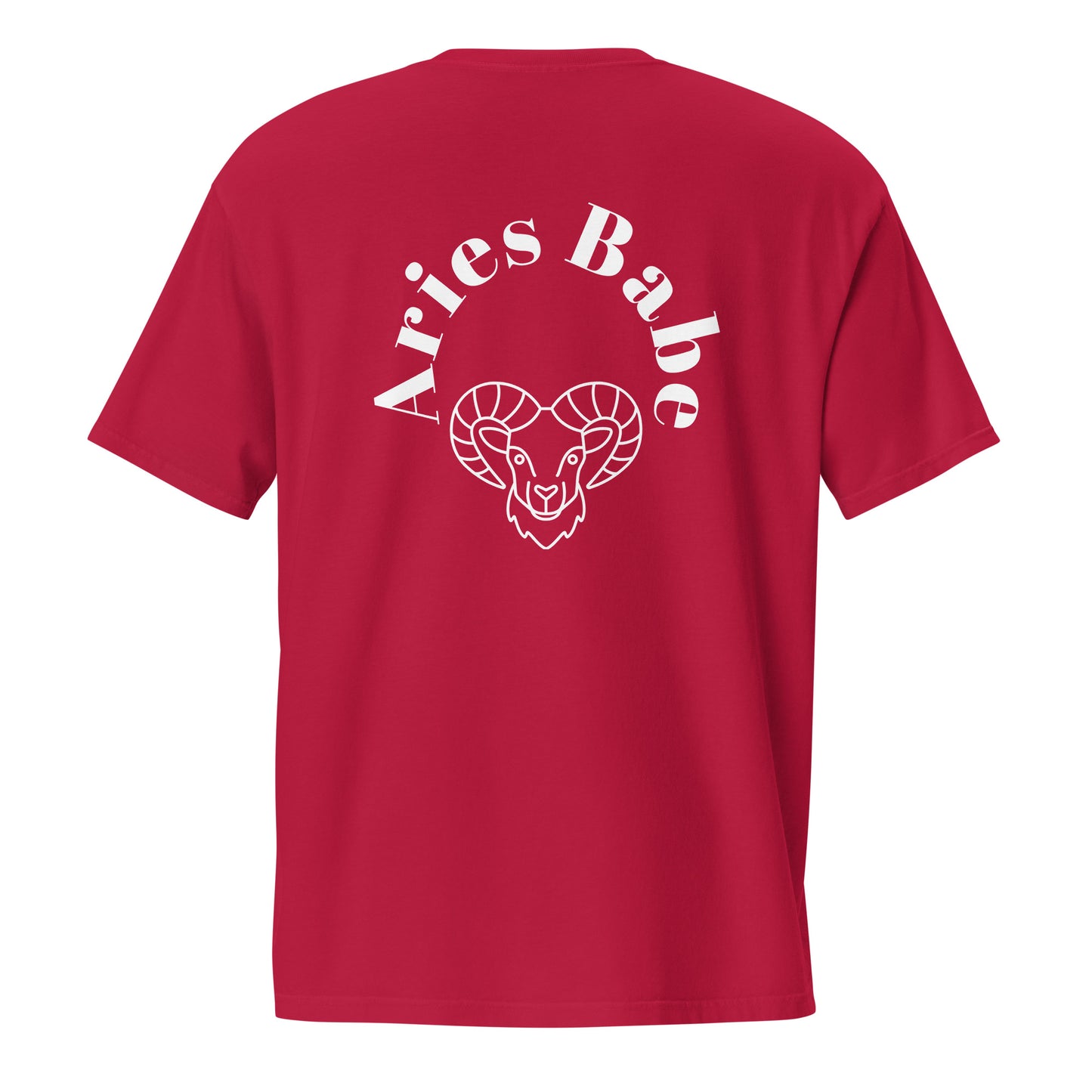“Aries Babe” Unisex Garment-Dyed Pocket T-Shirt