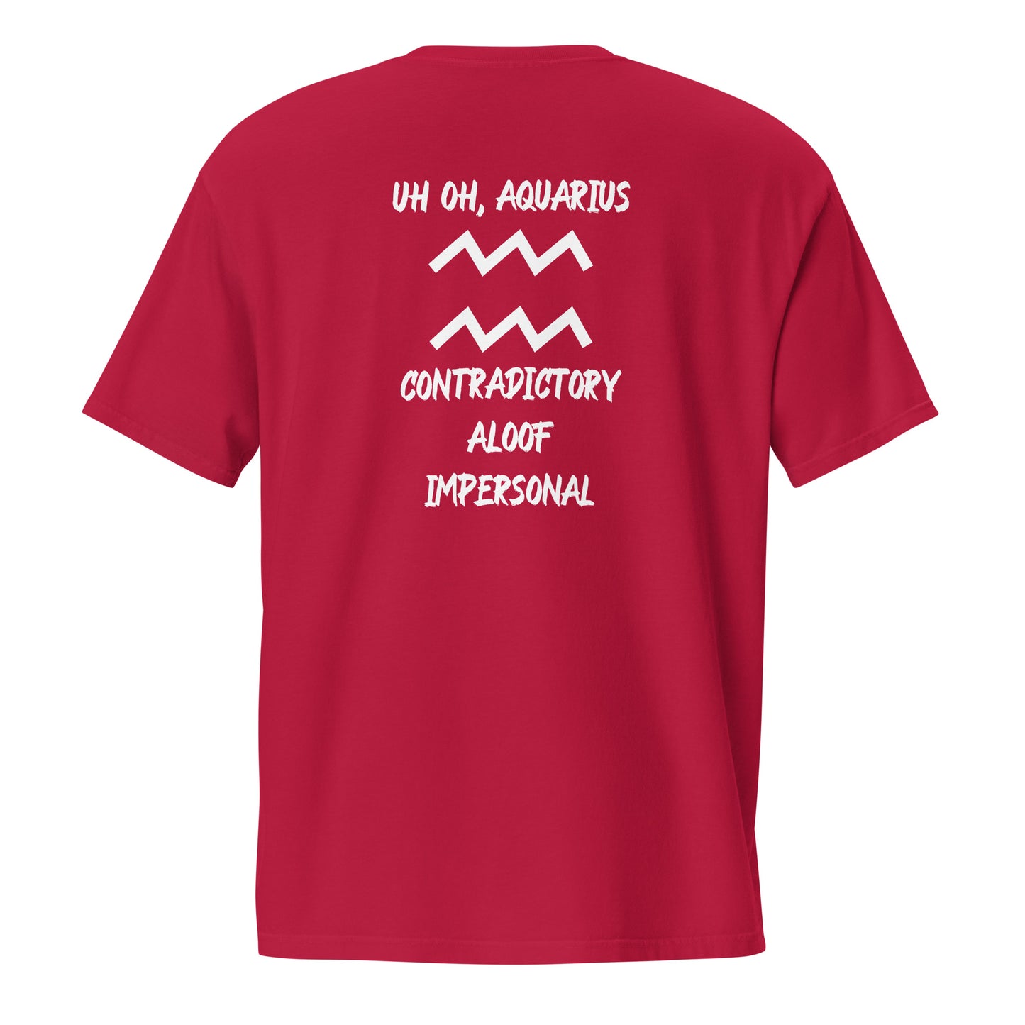“Uh Oh, Aquarius” Unisex Garment-Dyed Pocket T-Shirt