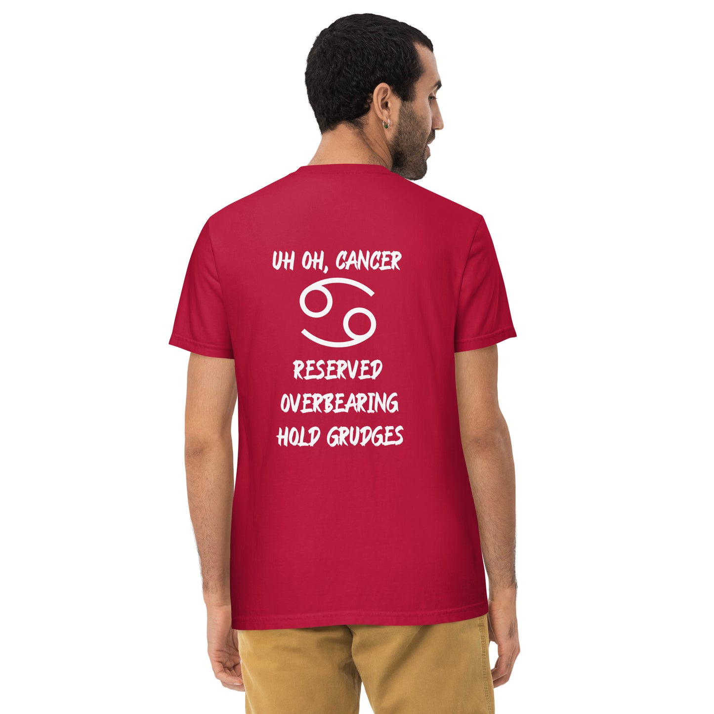 “Uh Oh, Cancer” Unisex Garment-Dyed Pocket T-Shirt