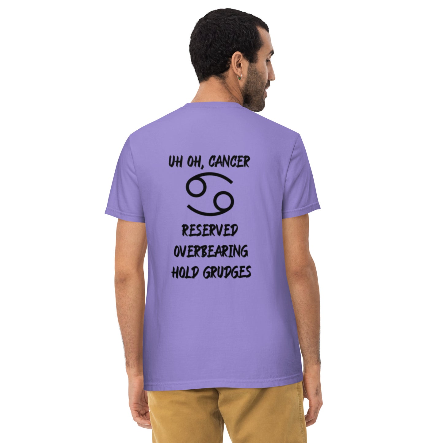 “Uh Oh, Cancer” Unisex Garment-Dyed Pocket T-Shirt