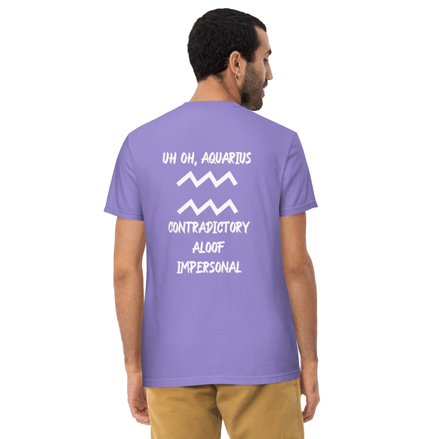 “Uh Oh, Aquarius” Unisex Garment-Dyed Pocket T-Shirt