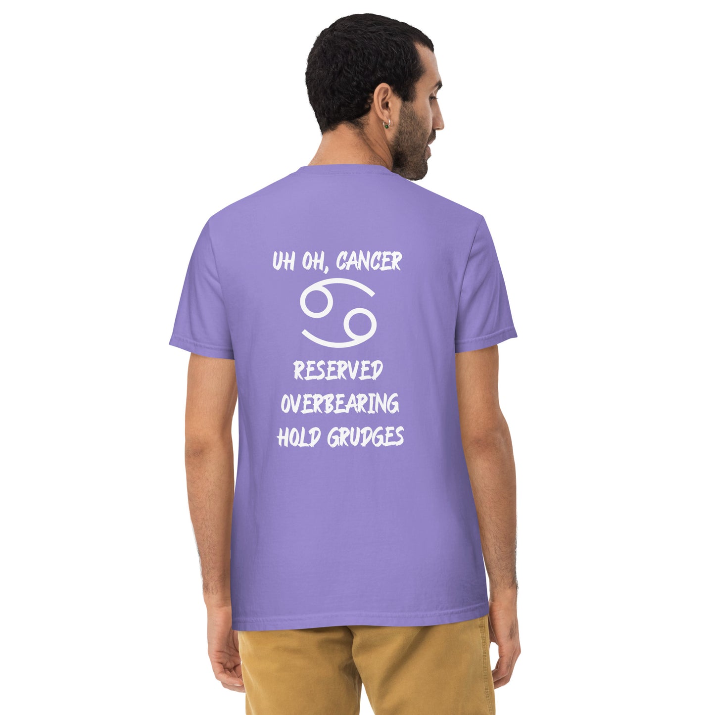 “Uh Oh, Cancer” Unisex Garment-Dyed Pocket T-Shirt