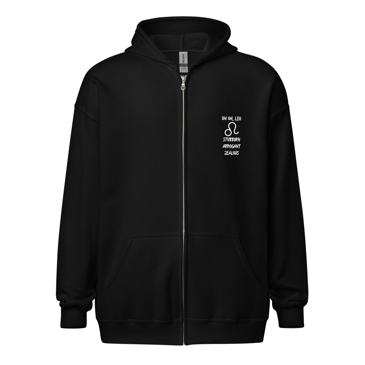 “Uh Oh, Leo” Unisex Zip Hoodie