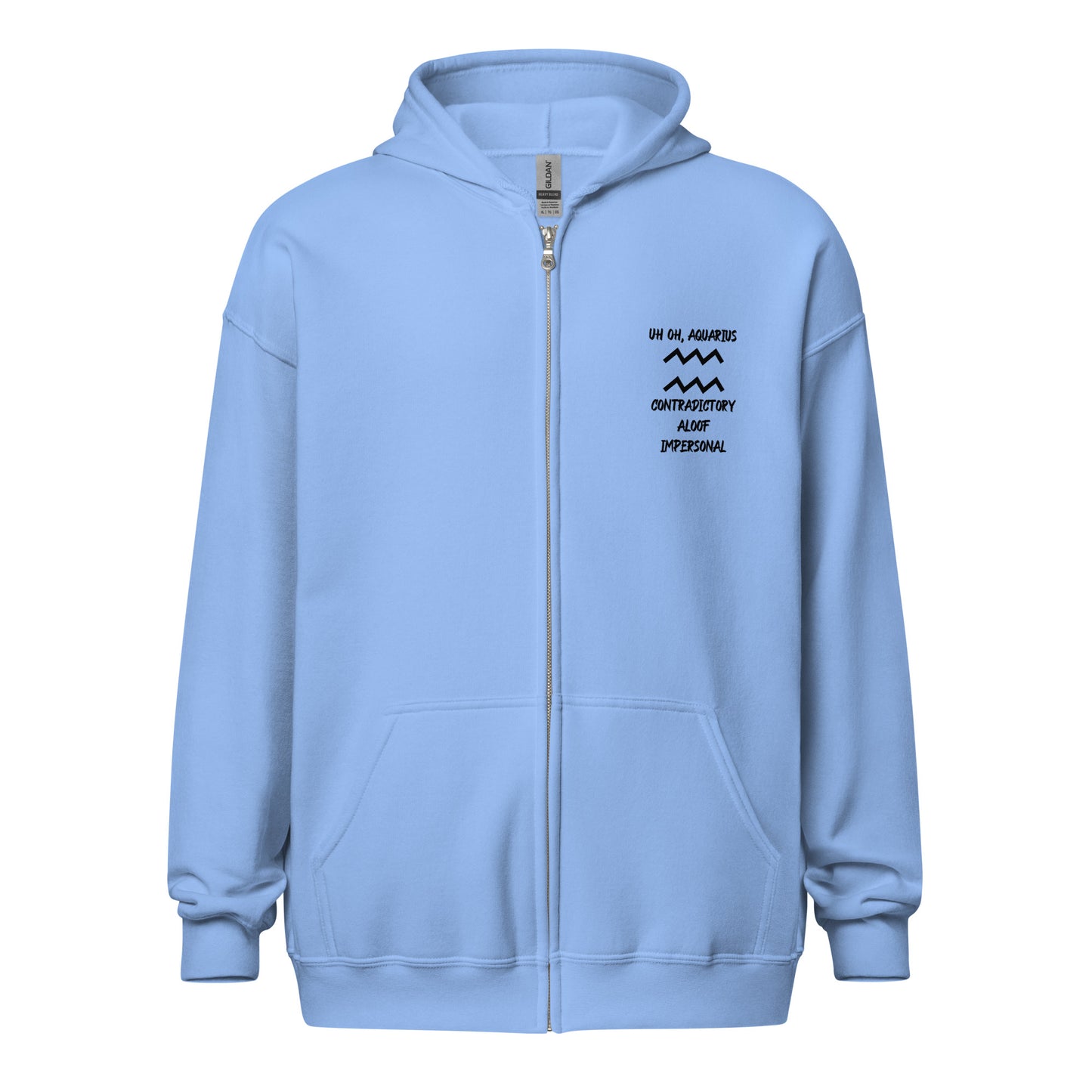 “Uh Oh, Aquarius” Unisex Zip Hoodie
