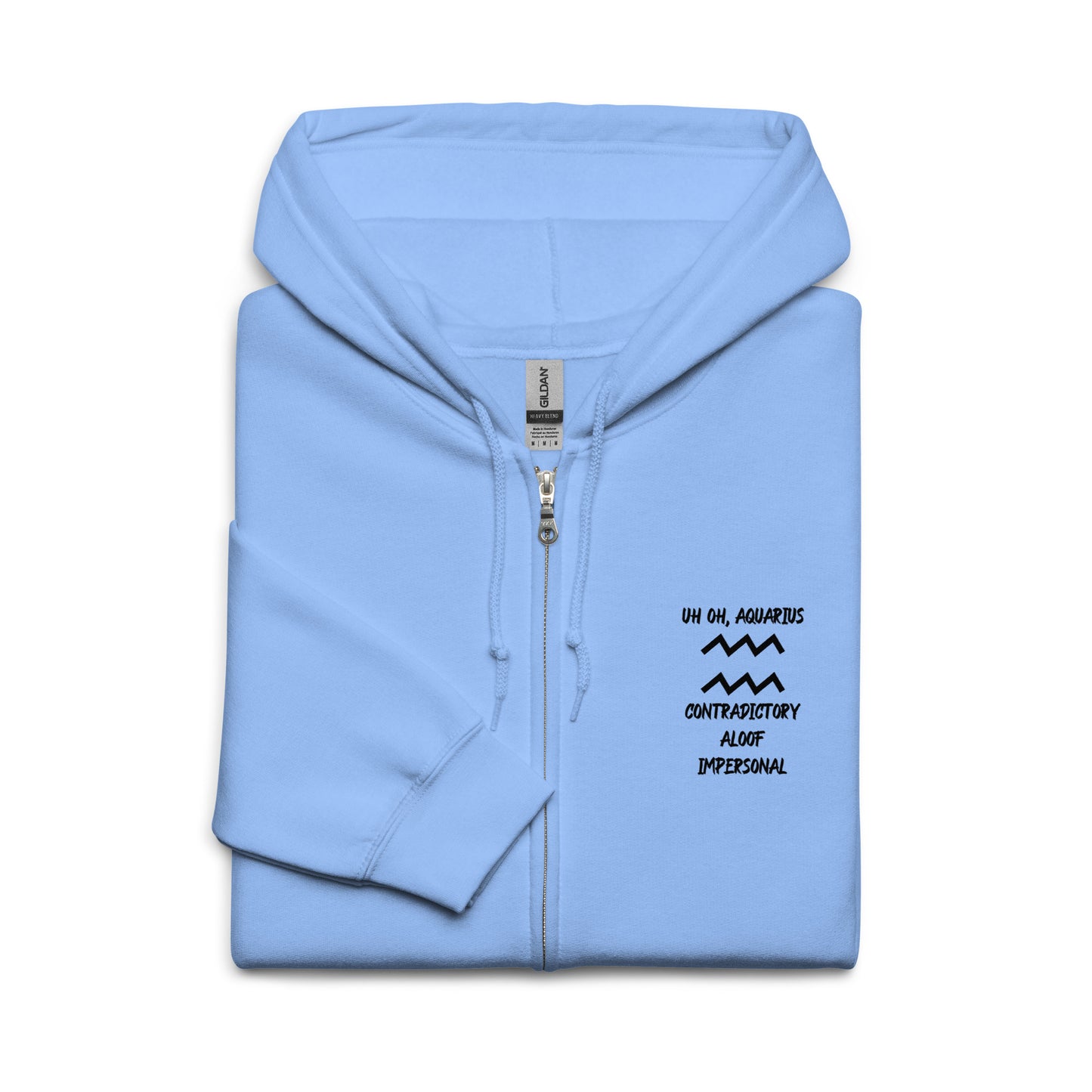 “Uh Oh, Aquarius” Unisex Zip Hoodie