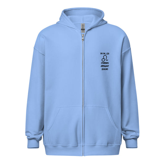 “Uh Oh, Leo” Unisex Zip Hoodie