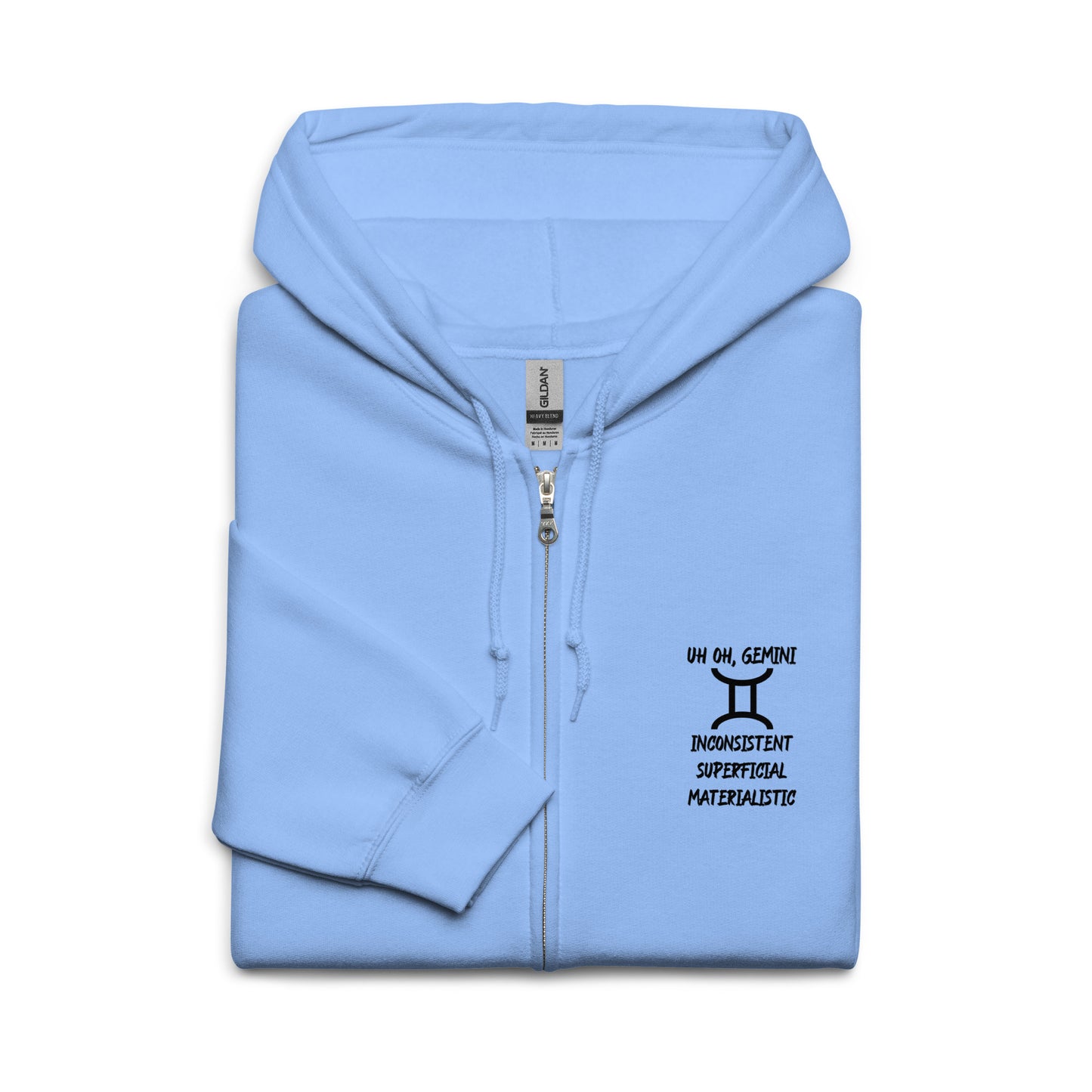 “Uh Oh, Gemini” Unisex Zip Hoodie