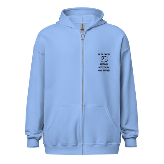 “Uh Oh, Cancer” Unisex Zip Hoodie