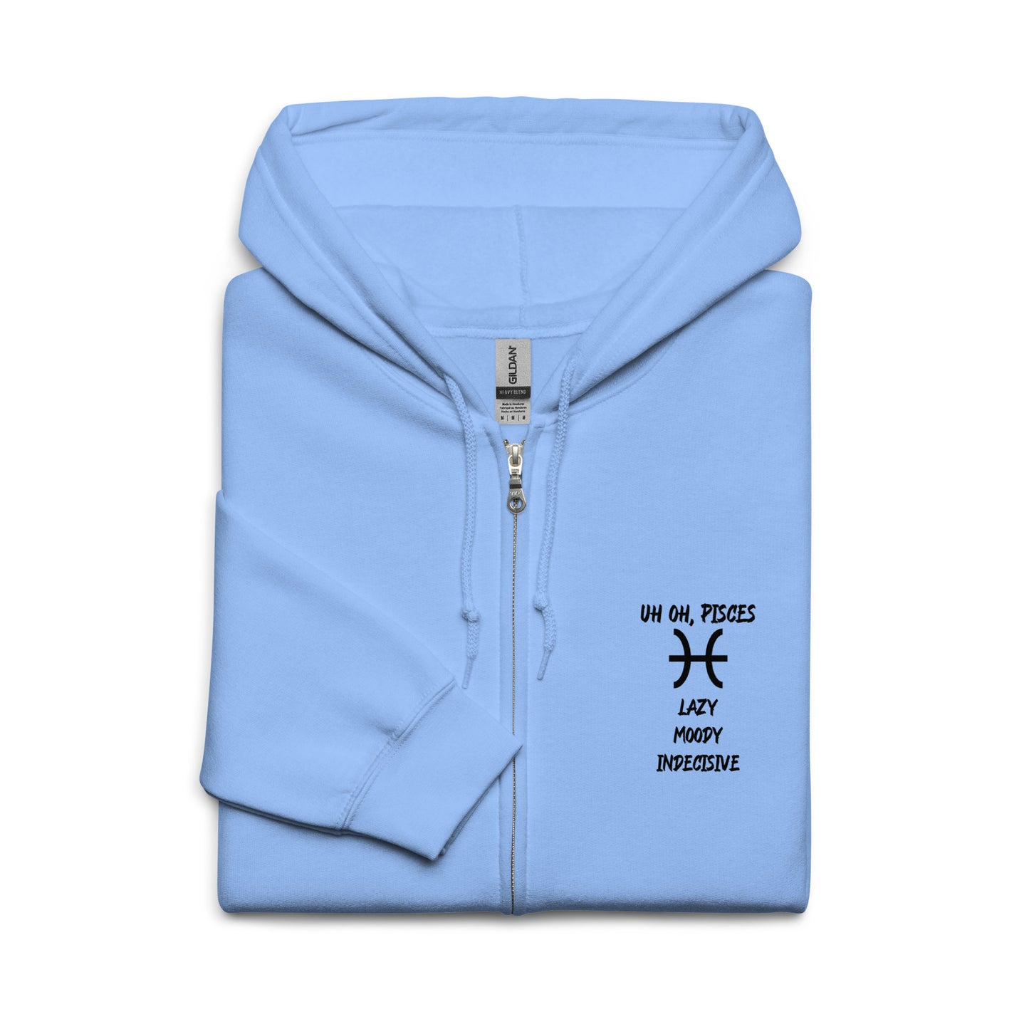“Uh Oh, Pisces” Unisex Zip Hoodie