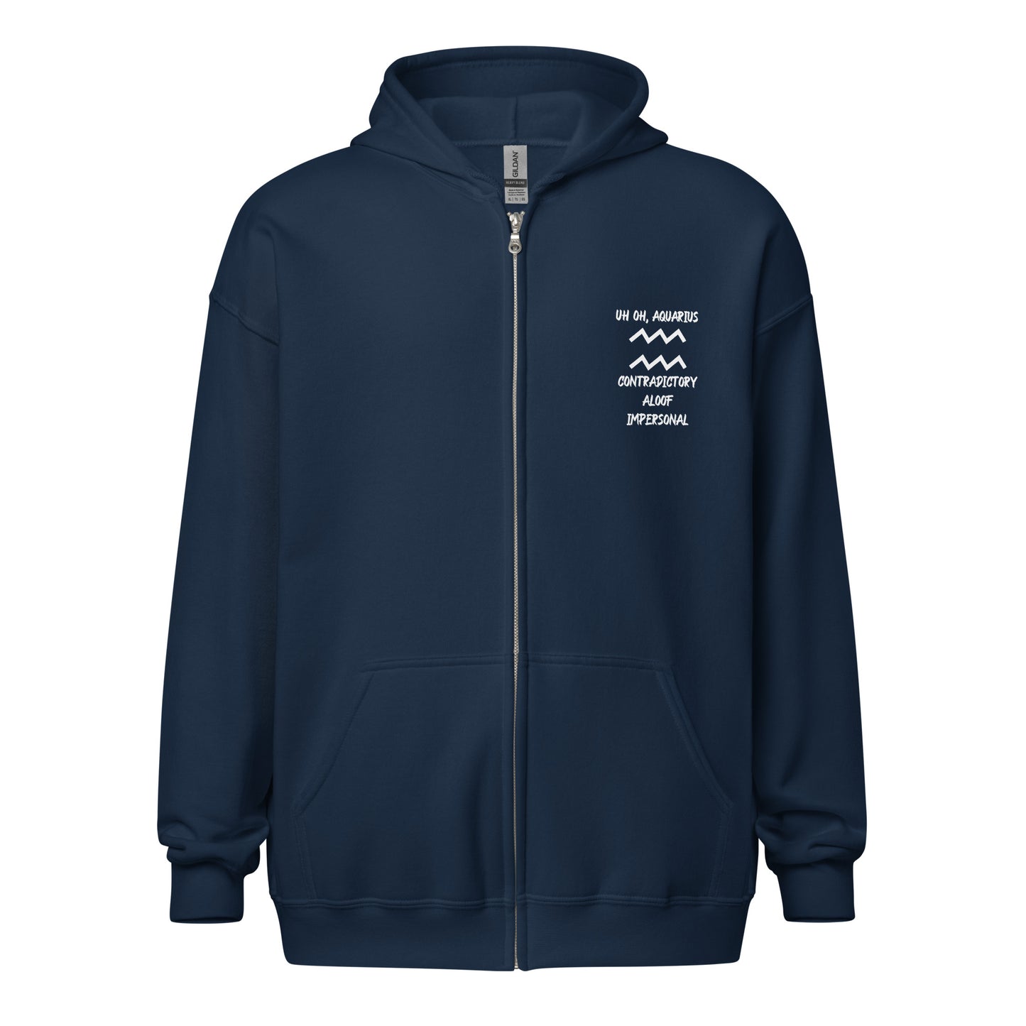 “Uh Oh, Aquarius” Unisex Zip Hoodie