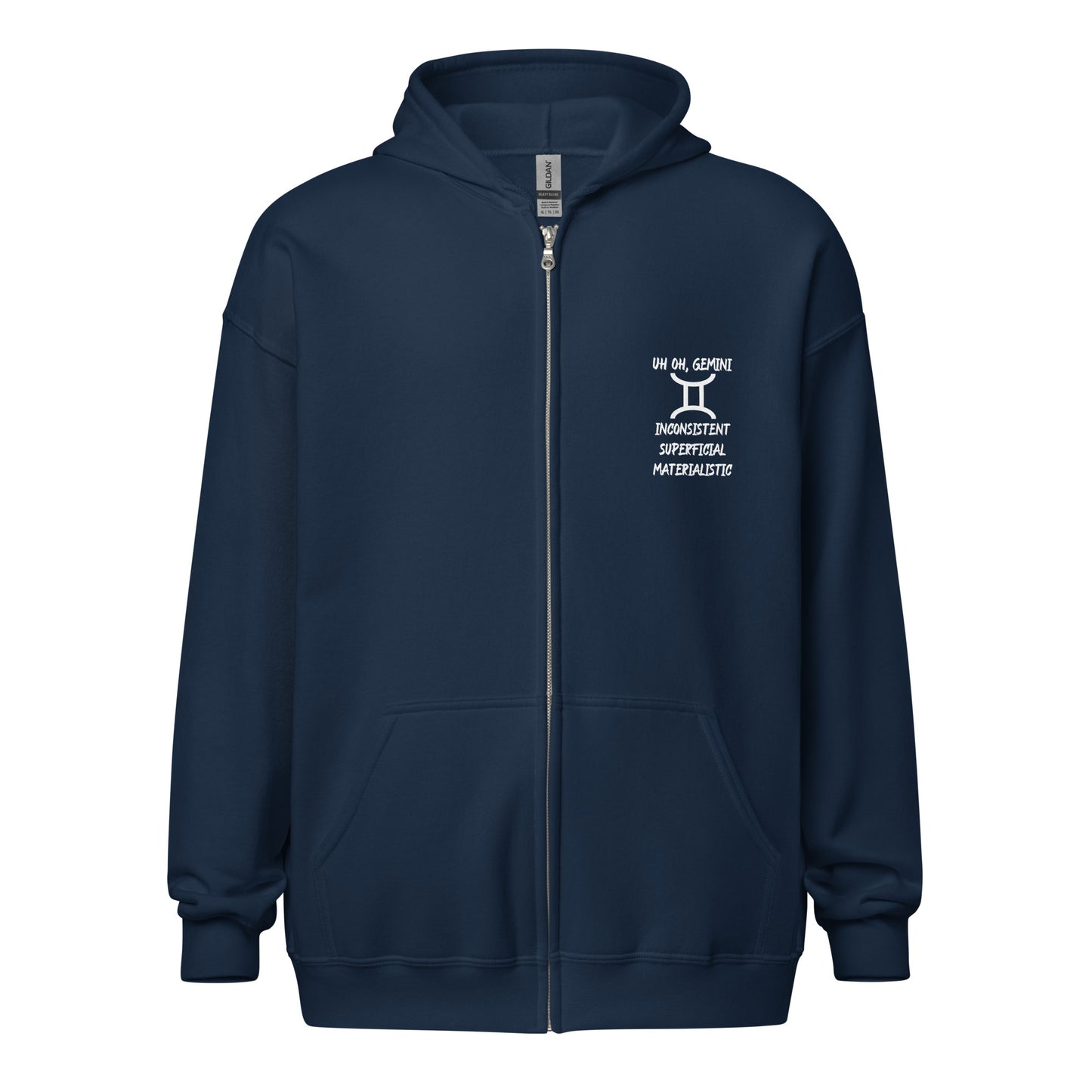 “Uh Oh, Gemini” Unisex Zip Hoodie