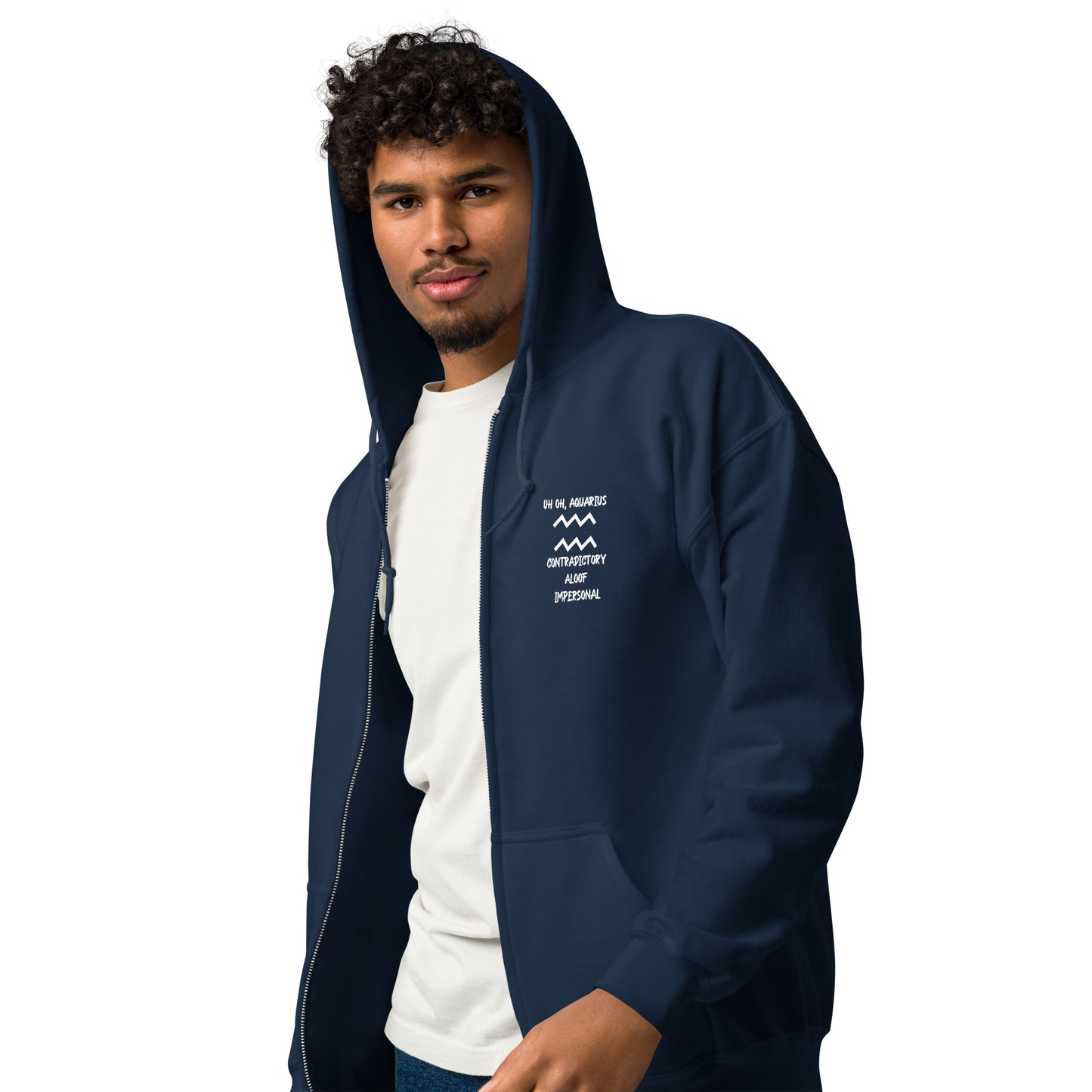 “Uh Oh, Aquarius” Unisex Zip Hoodie