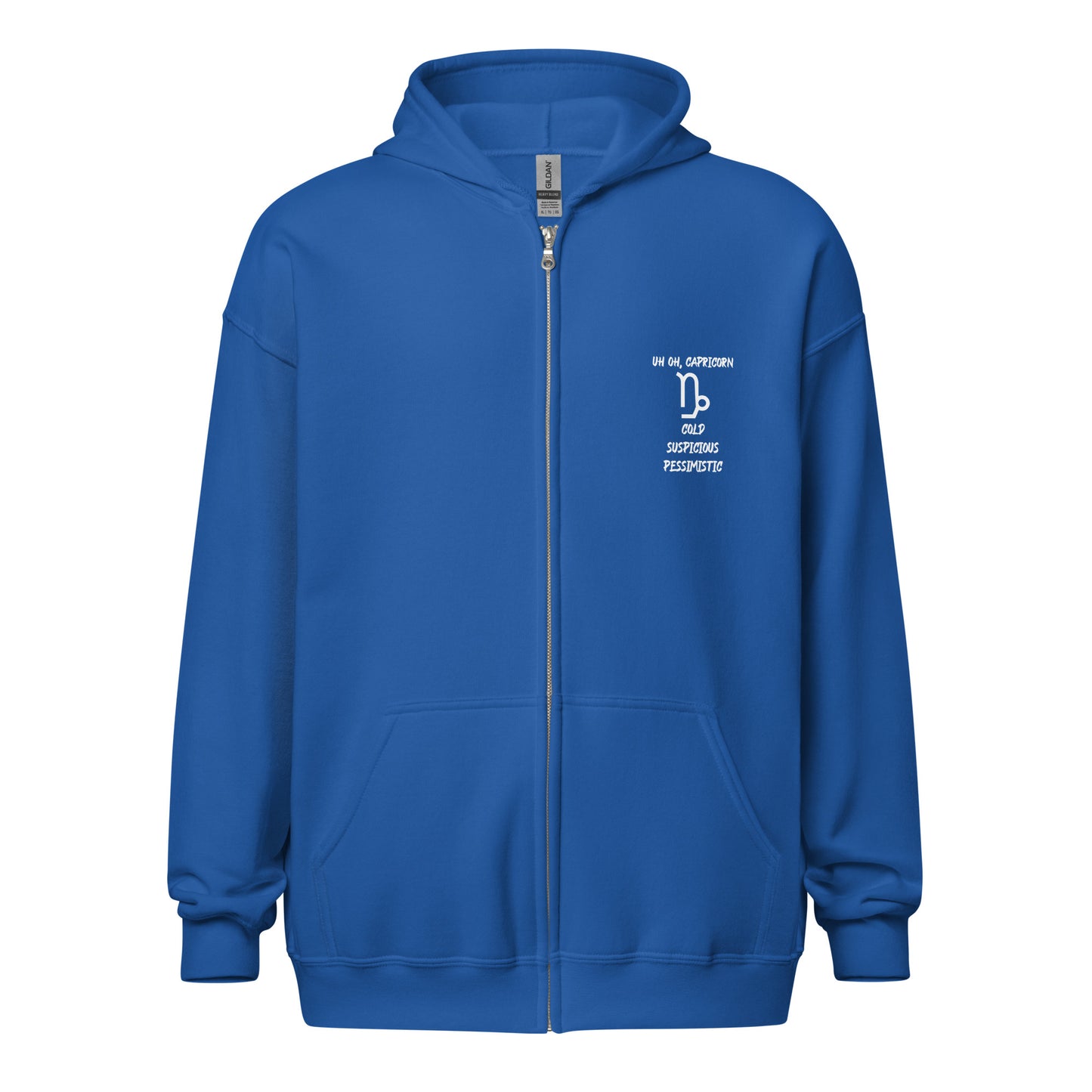 “Uh Oh, Capricorn” Unisex Zip Hoodie