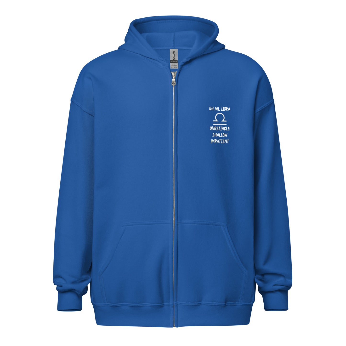 “Uh Oh, Libra” Unisex Zip Hoodie