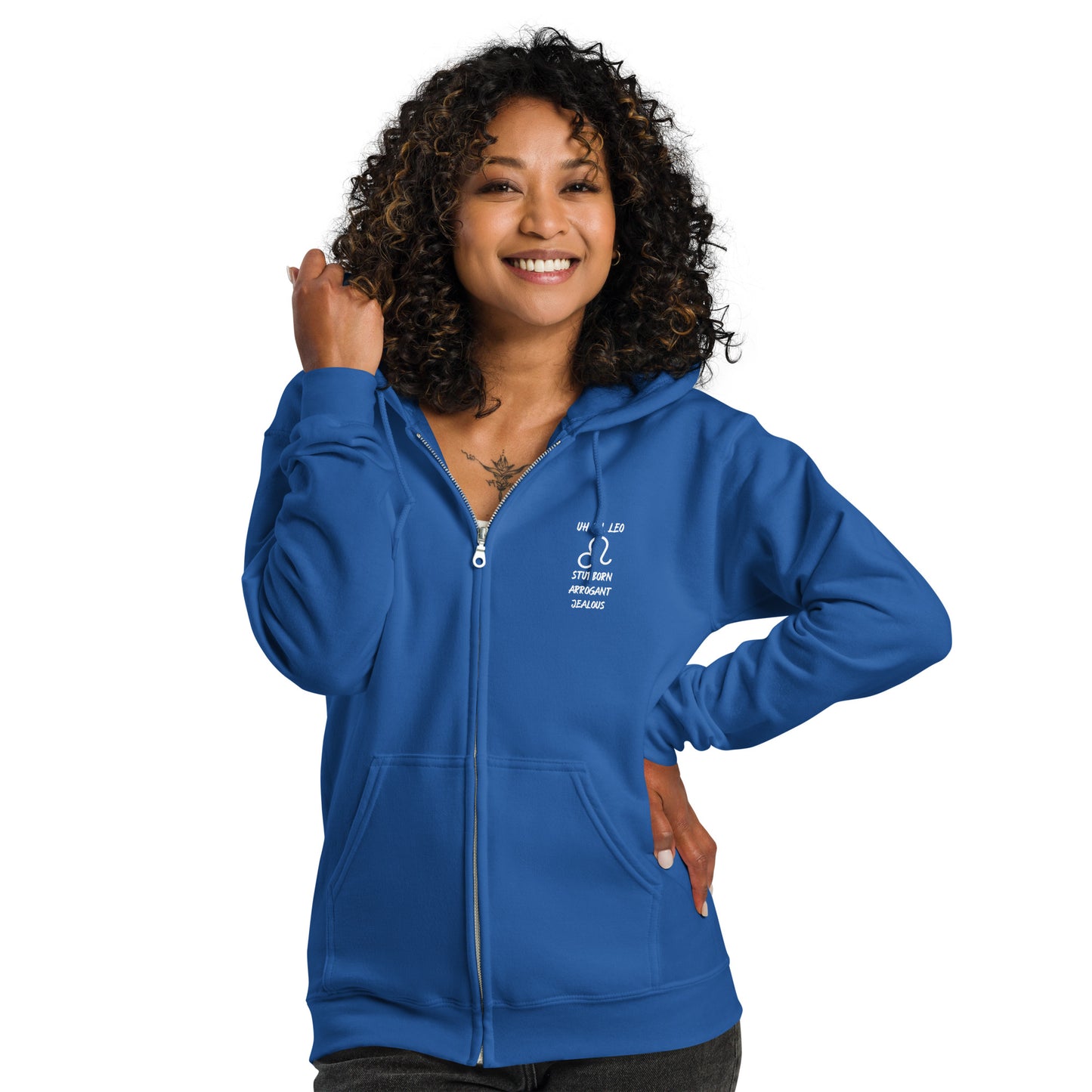 “Uh Oh, Leo” Unisex Zip Hoodie