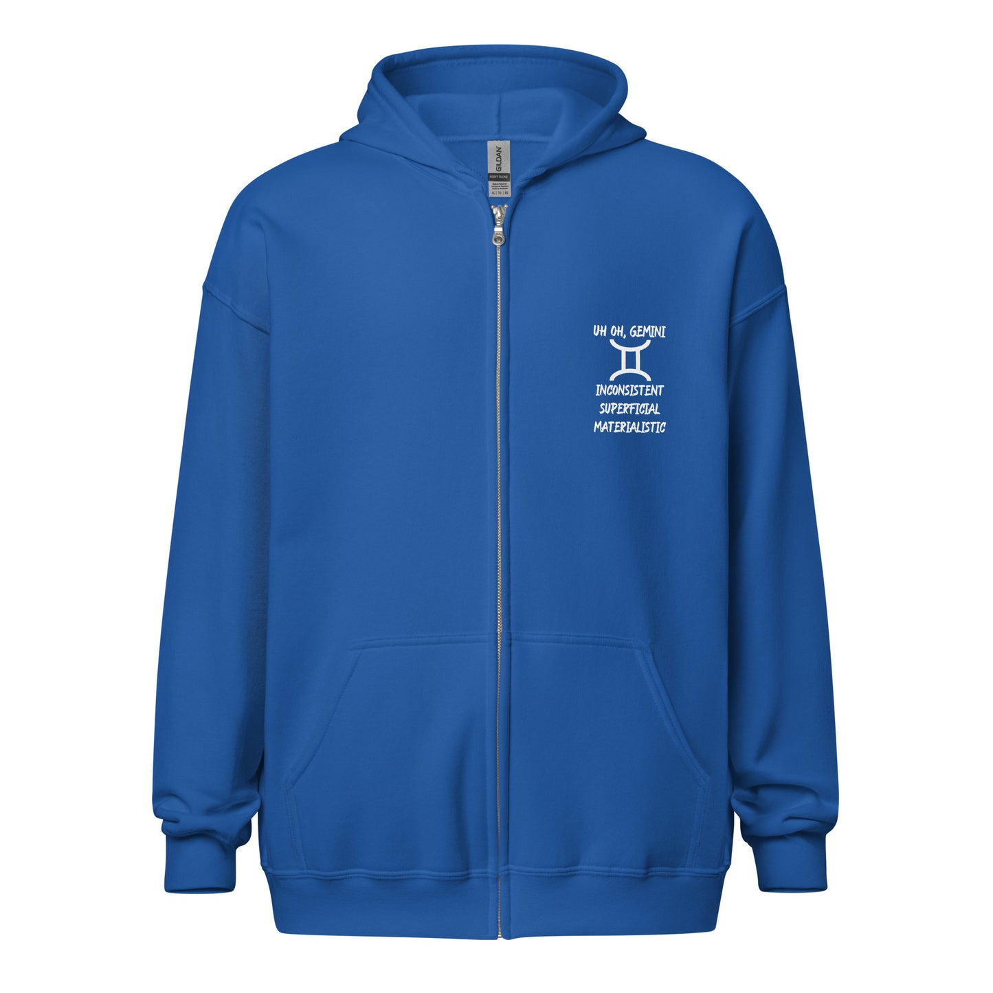 “Uh Oh, Gemini” Unisex Zip Hoodie