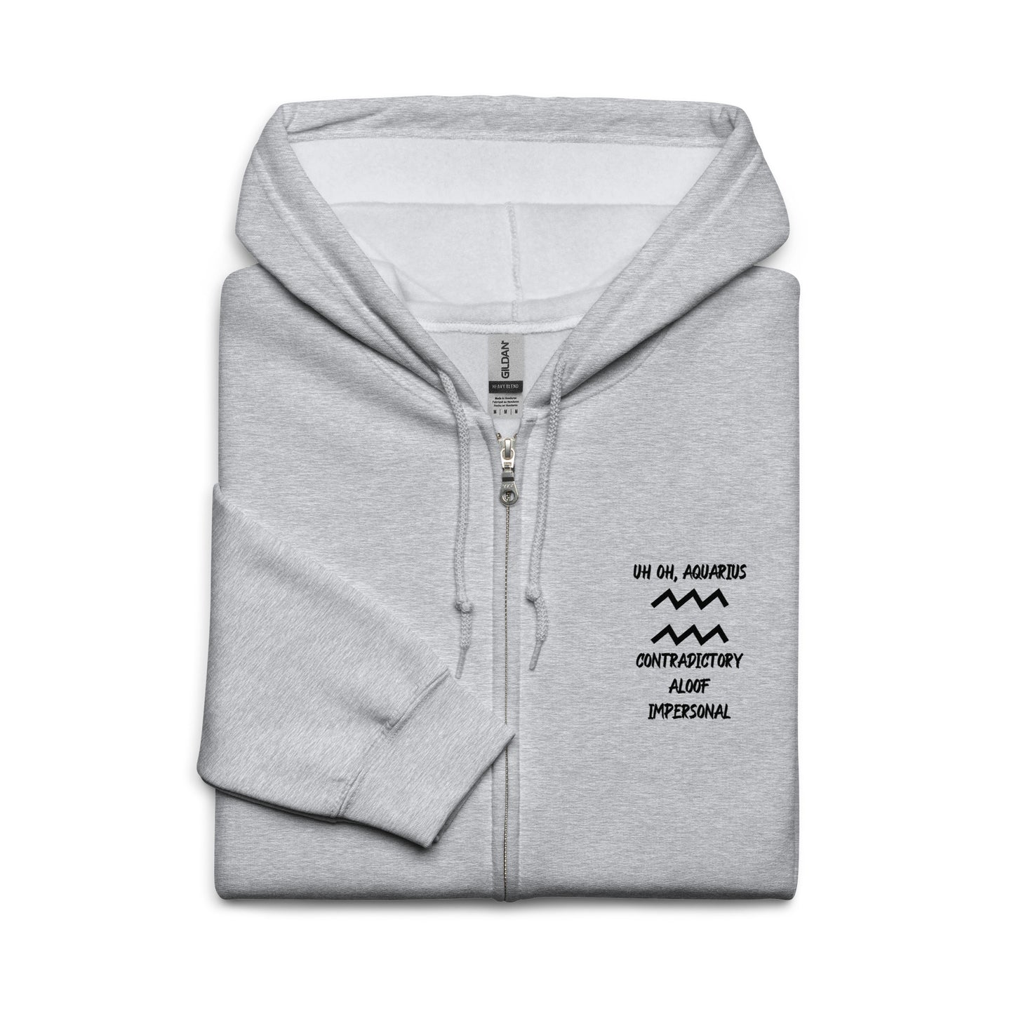 “Uh Oh, Aquarius” Unisex Zip Hoodie
