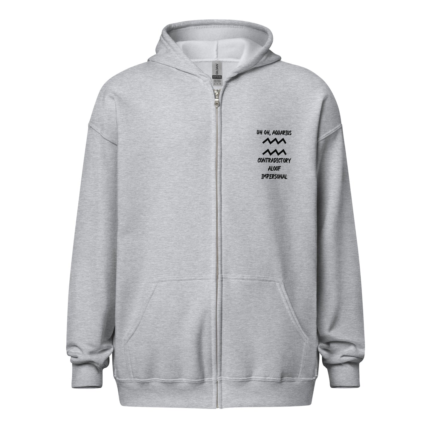 “Uh Oh, Aquarius” Unisex Zip Hoodie