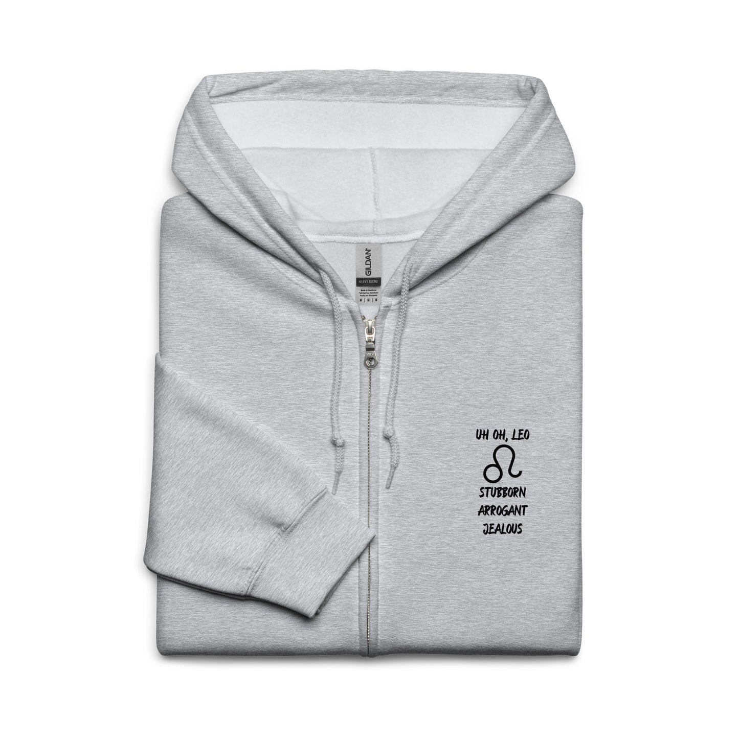 “Uh Oh, Leo” Unisex Zip Hoodie