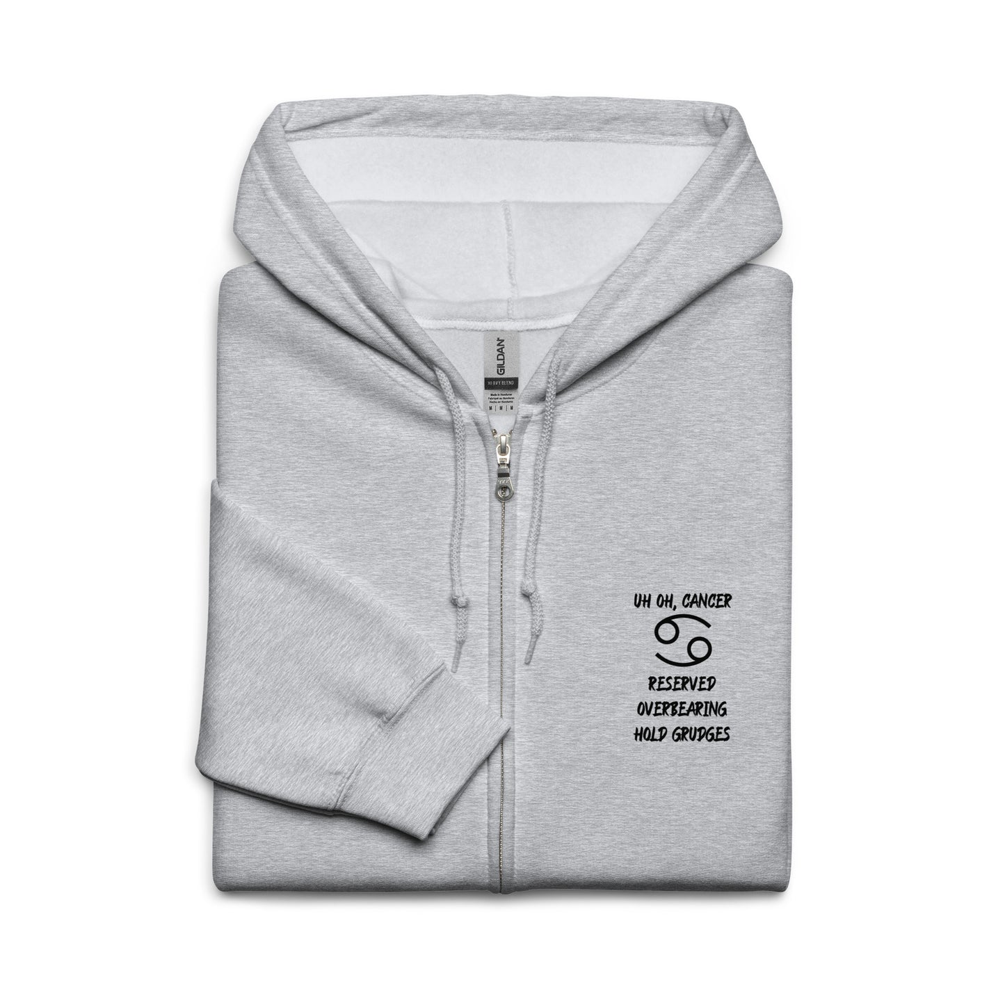 “Uh Oh, Cancer” Unisex Zip Hoodie