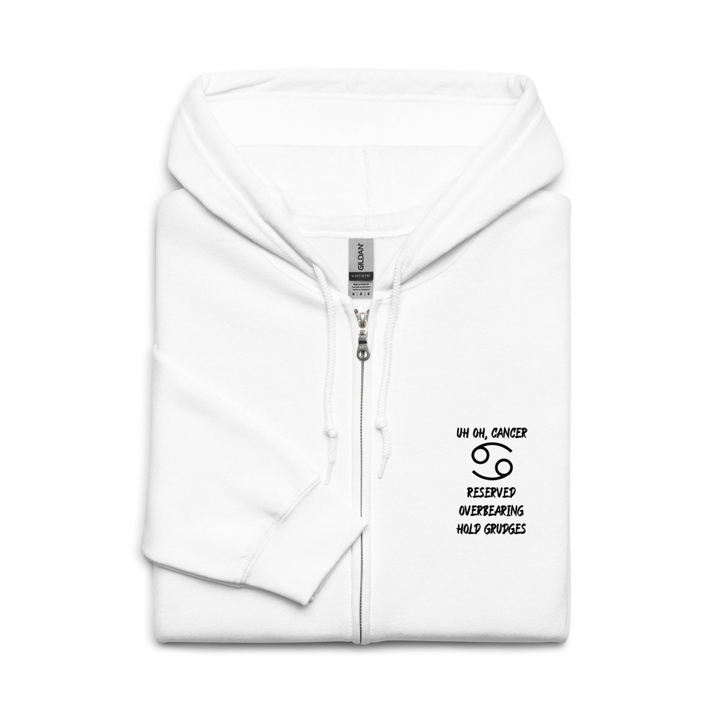 “Uh Oh, Cancer” Unisex Zip Hoodie