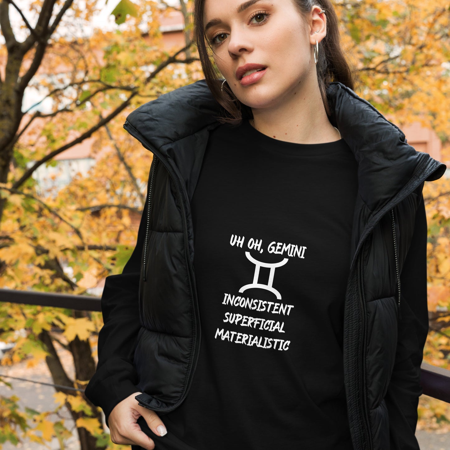 “Uh Oh, Gemini” Unisex Long Sleeve Tee