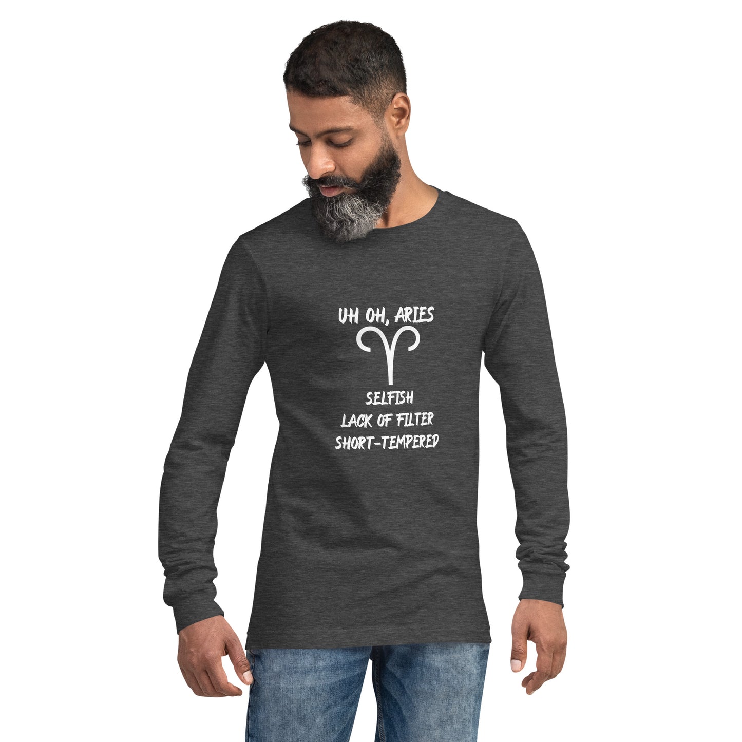 “Uh Oh, Aries” Unisex Long Sleeve Tee