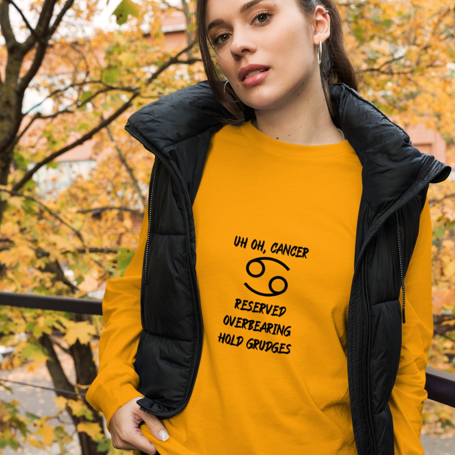 “Uh Oh, Cancer” Unisex Long Sleeve Tee