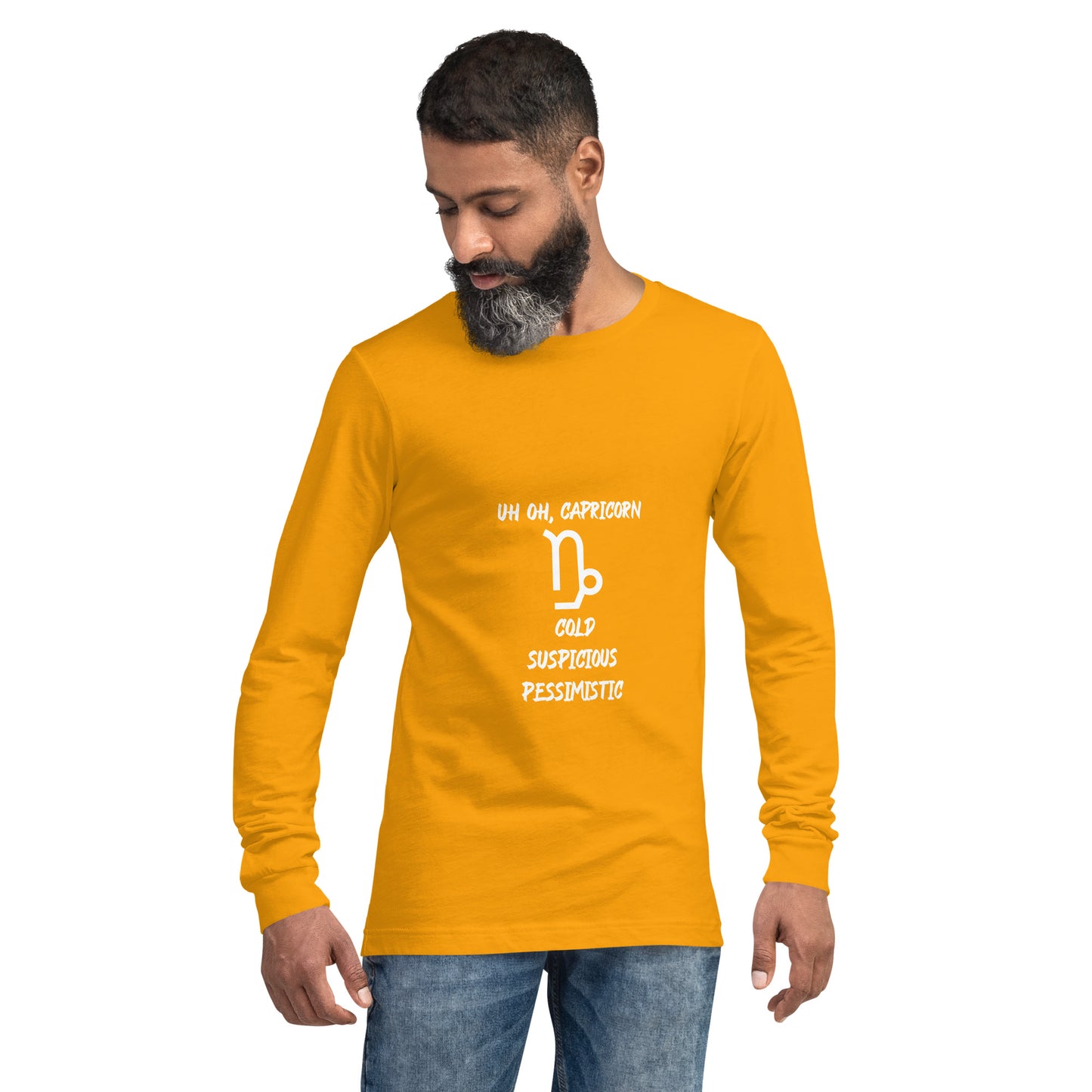“Uh Oh, Capricorn” Unisex Long Sleeve Tee