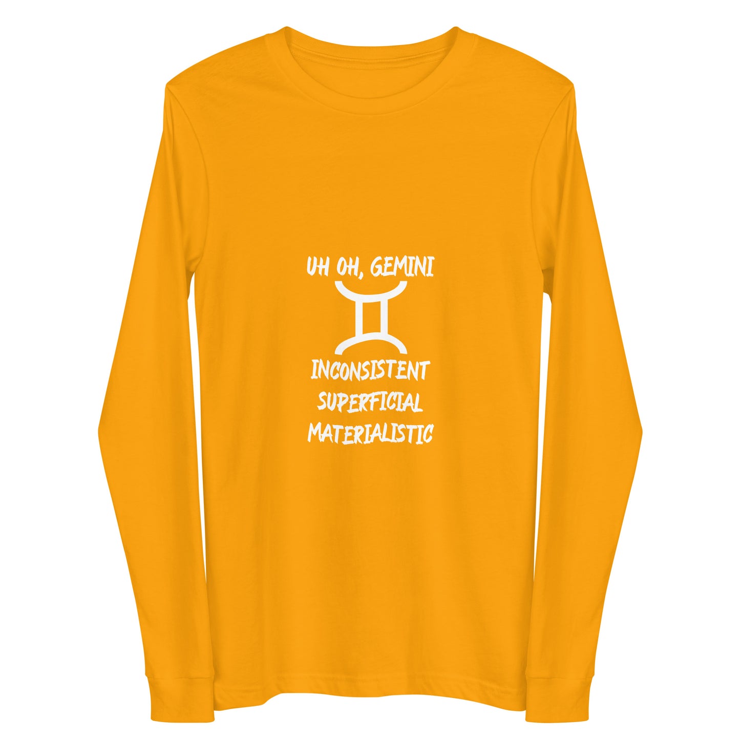 “Uh Oh, Gemini” Unisex Long Sleeve Tee
